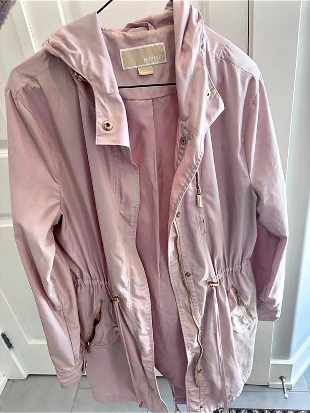 Michael Kors Hooded Anorak Utility Jacket Pink
